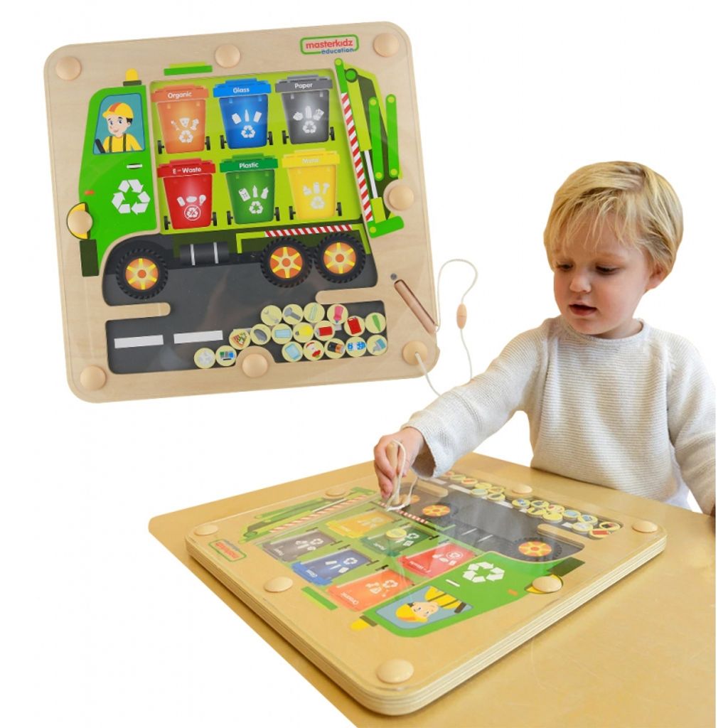 MASTERKIDZ Mülltrennung Magnetische Tafel Montessori Recycling Truck