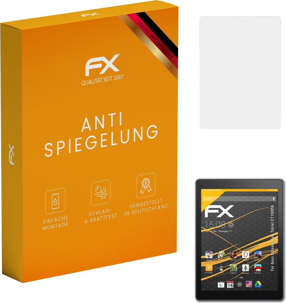 atFoliX FX-Antireflex 2x Schutzfolie kompatibel mit Asus Chromebook Tablet (CT100PA) Displayfolie
