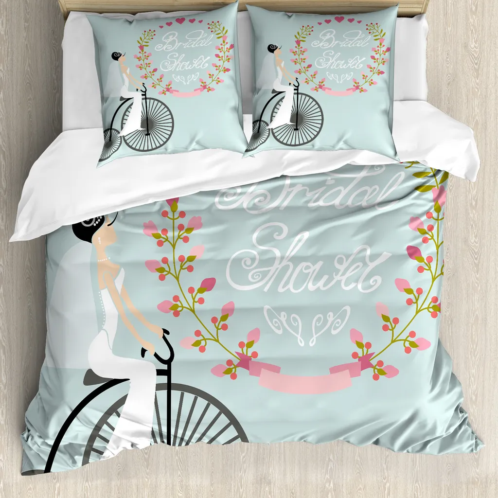 Set Copripiumino ABAKUHAUS Matrimoniale Facile Stiro Grigio Blu