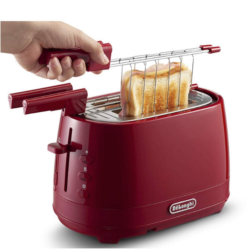 De'Longhi Toaster CTLAP2203.R 2 Scheiben 550W Rot mit Abtaufunktion