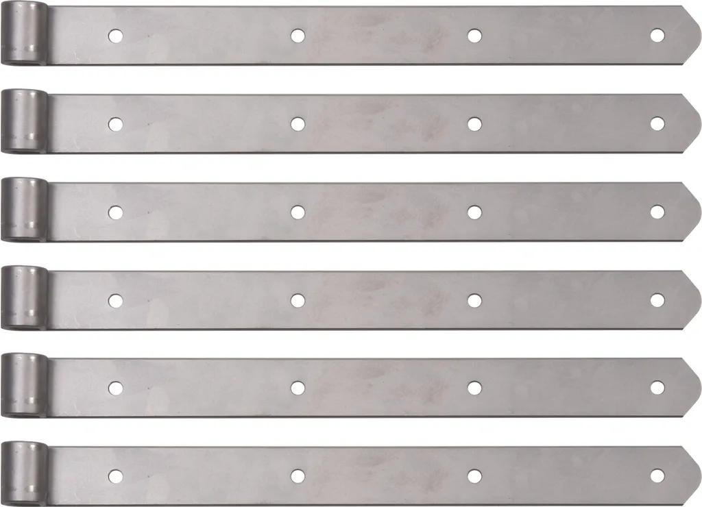 Penture Droite à Bouts Arrondis en Inox 400mm pour Volet et Porte - 6 pcs