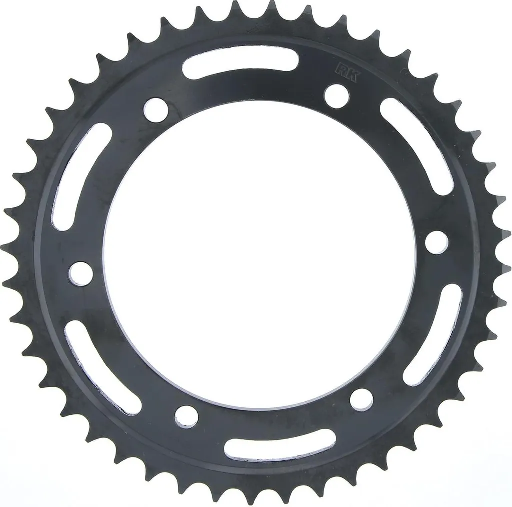 Pignon de chaîne RK 6842 pas 530 en acier noir 45 dents pour moto