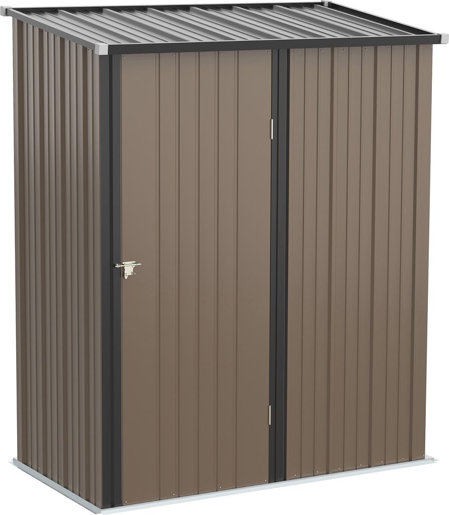 Outsunny Gerätehaus mit Pultdach 1,34 m² Metall Gartenhaus Geräteschuppen Stahl