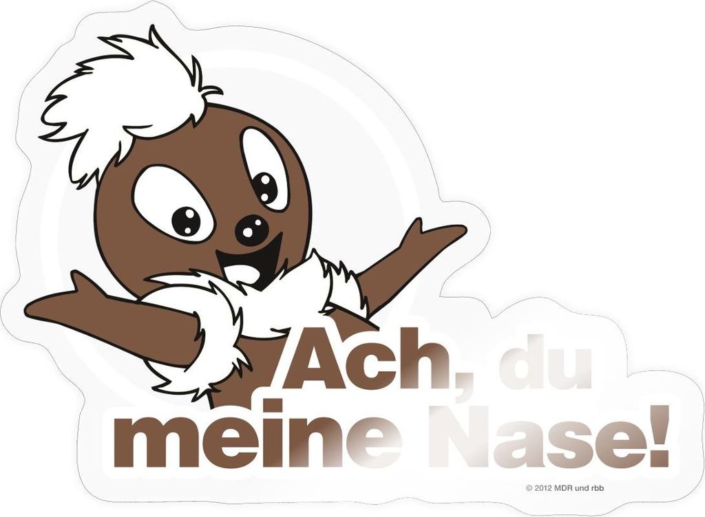 Spreadshirt Sandmännchen Pittiplatsch Ach Du Meine Sticker Aufkleber, 10 x 10 cm, Transparent glänzend