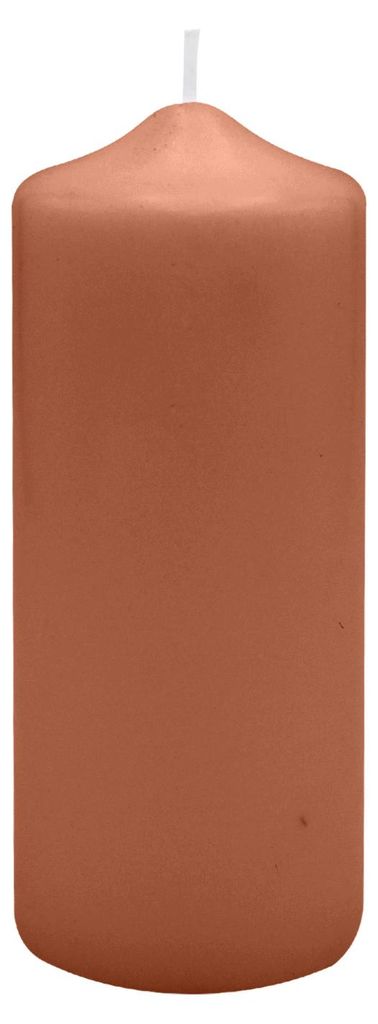 Spitzkopf Stumpen Kerzen Haselnuss 15 x Ø 6 cm, 12 Stück Produktbild 