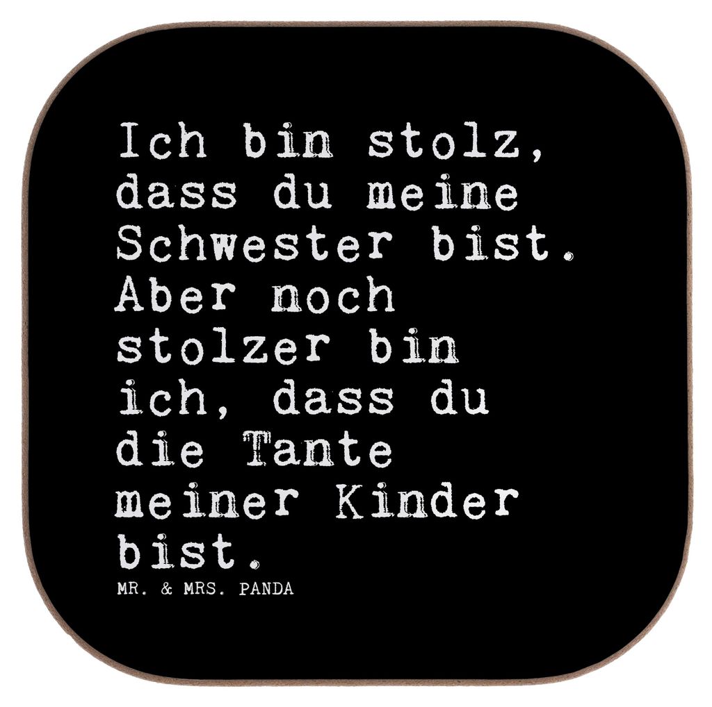 Mr. & Mrs. Panda Untersetzer für Gläser Ich bin stolz, dass... - Schwarz - Geschenk, Coaster, Schwester, Tischschoner, Nichte Geburt, Flaschenunt...