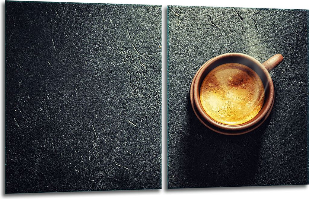 Herdabdeckplatten 2x40x52 Glaskeramikfeld 2-Teilig Glas Spritzschutz Kaffee