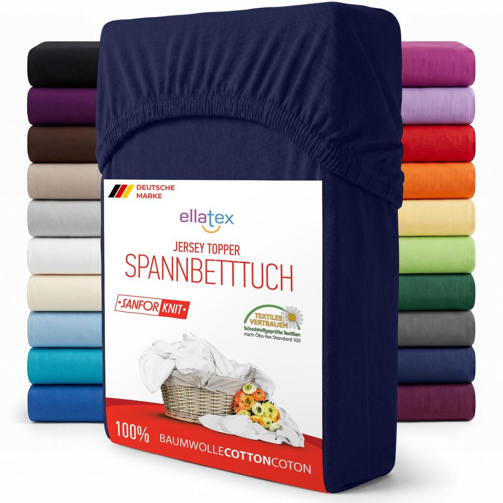 EllaTex Jersey Topper Spannbettlaken 200x200–200x220 Produktbild 