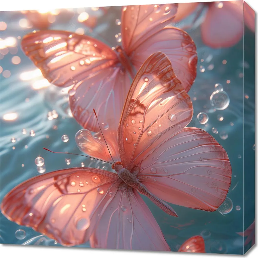 Ambiance Lumineuse pour Chambre : Image Papillons 60x60 cm Décorative
