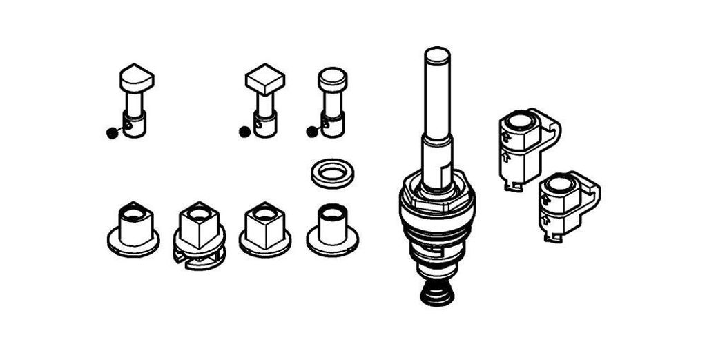 GROHE 48444EN0 Umstellung 48444 für UP-EHM Wanne 25mm nickel gebürstet