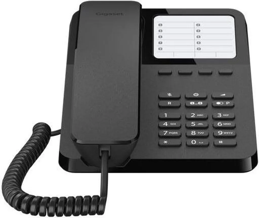 Téléphone Fixe Filaire Gigaset Desk400 Noir Idéal pour Bureau et Maison