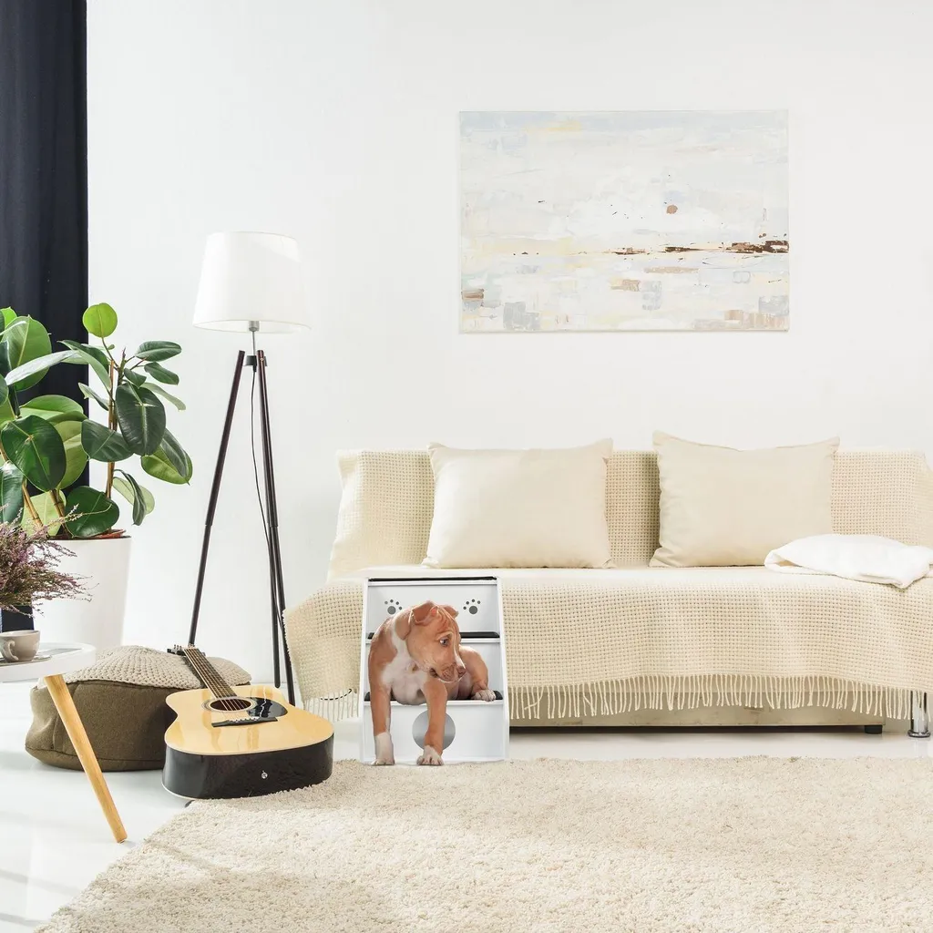 Escalier pour animaux 3 marches antidérapantes avec rangement intérieur