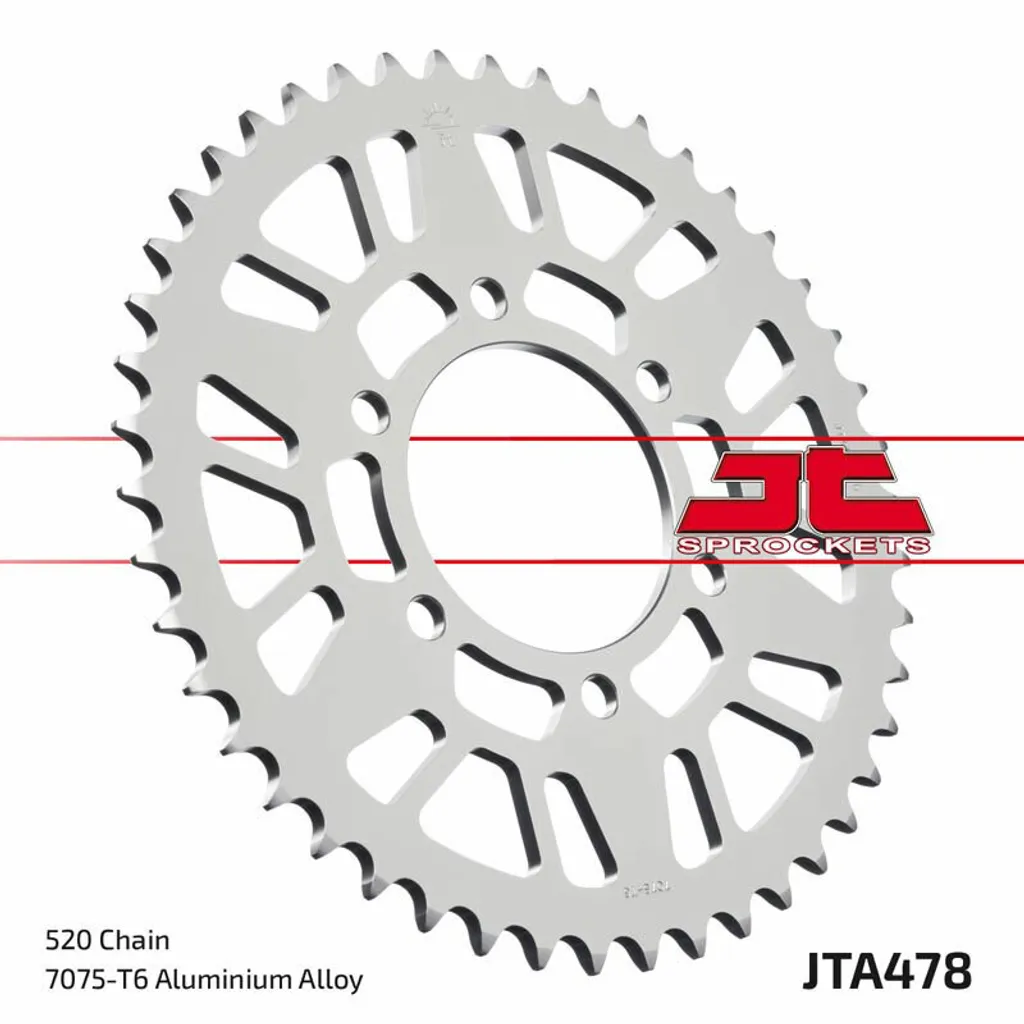 Pignon Aluminium Ultra Léger JT Sprockets 478-520 Haute Performance CNC