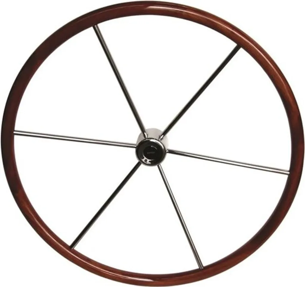 Roue de barre inox et acajou Ø 710mm VETUS KW71 pour bateau de luxe