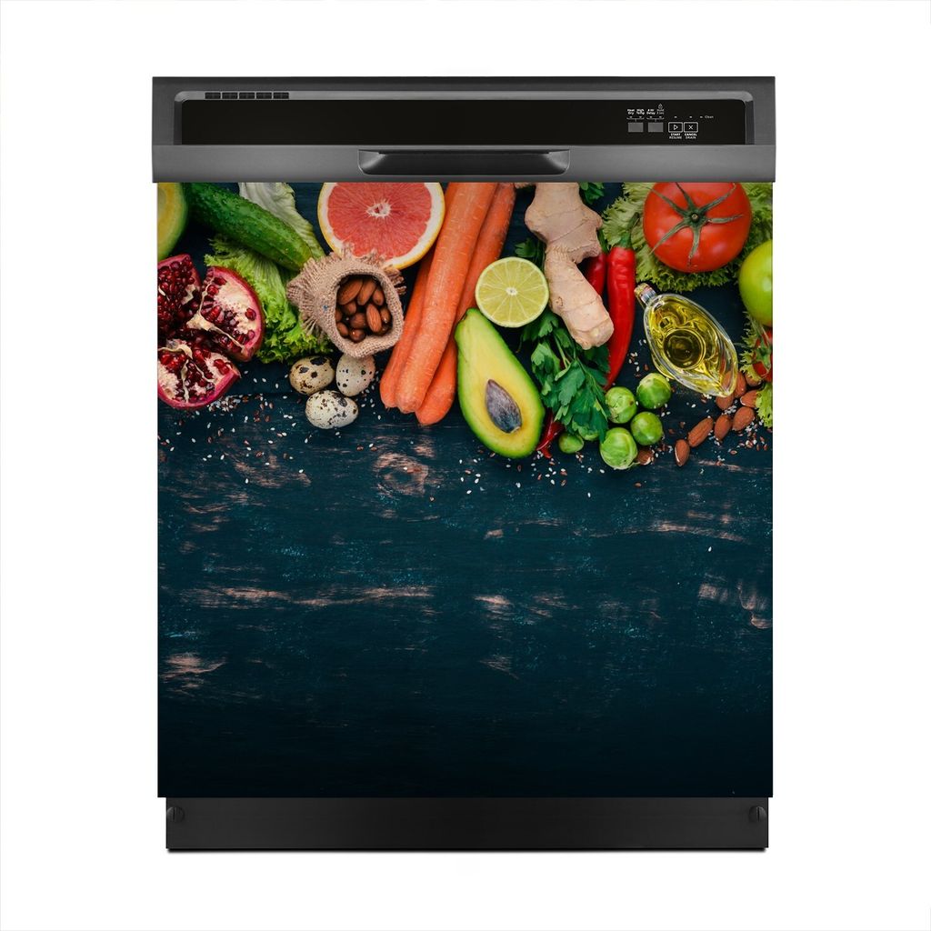 Aufkleber sticker 60x60 cm Dekorative folie Spülmaschine - Gemüse Farbige