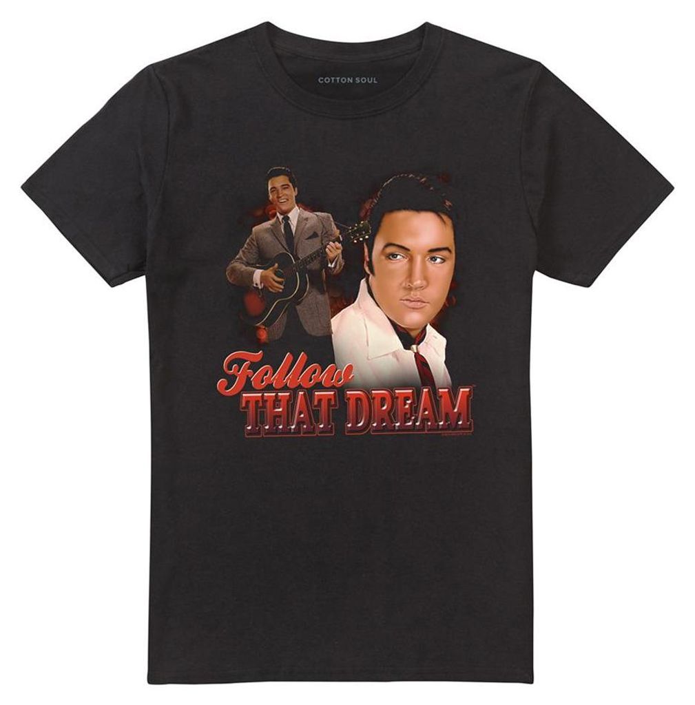 Elvis Presley - "Follow That Dream" T-Shirt für Herren/Damen Uni TV33318 (4XL) (Schwarz)