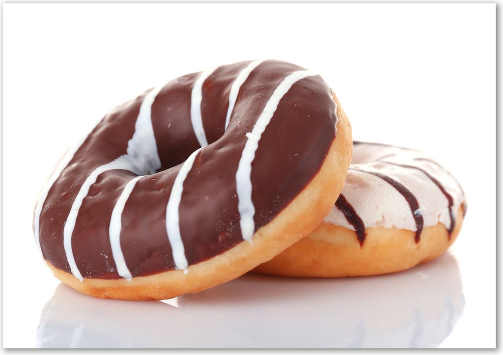 Tulup Leinwandbild - 100x70 cm - Wandkunst - Drucke auf Leinwand - Leinwanddruck - Essen & Getränke - Braun - Donuts Schokolade