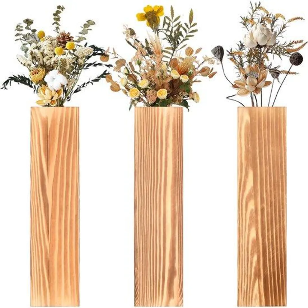 Soliflore mural en bois design pour bouquet sec et décoration intérieure