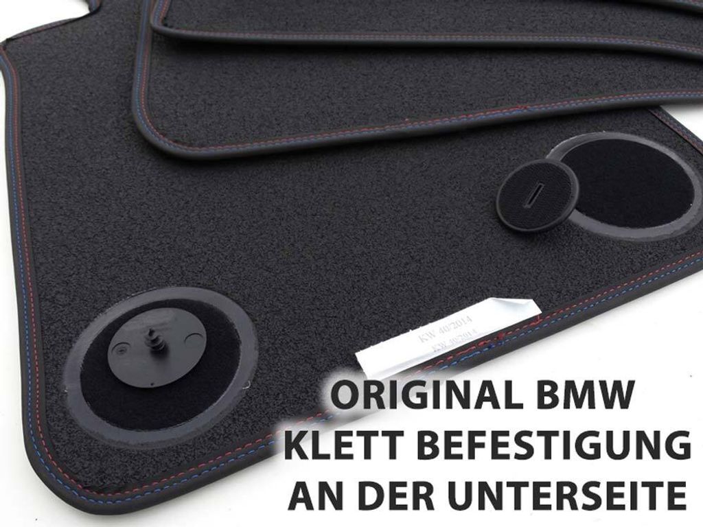 Fußmatten für 1er BMW F40 (Doppelnaht M1 Design) Premium Produktbild 