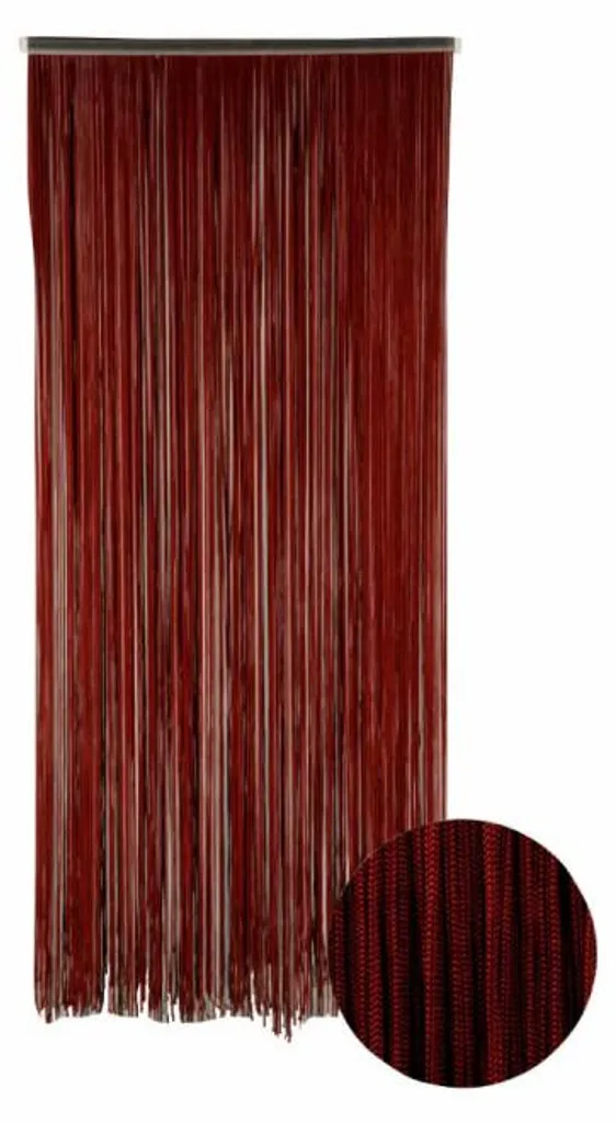 Rideau de porte Lasso CONFORTEX 90 x 200 cm rouge - Chenille souple T1