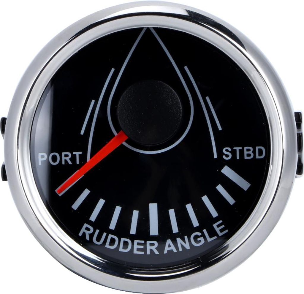 52 mm Universal-Ruderwinkelanzeige für Boote, 0–190 Ohm, Signal mit Sensor, 9–32 V, Hintergrundbeleuchtungsanzeige für Yachten, schwarzes Zif...