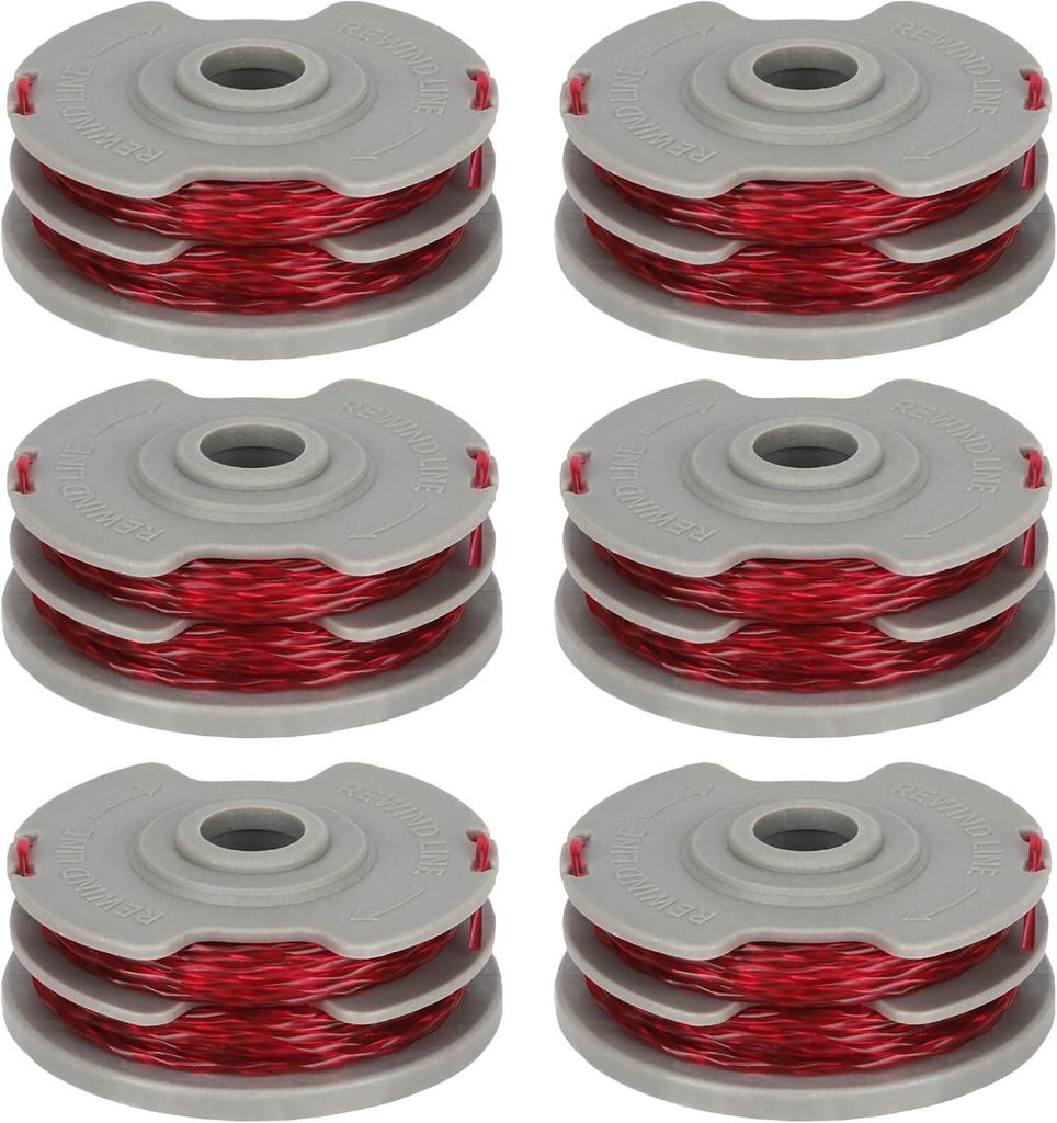 Faden-Spule für Rasentrimmer, Set mit 6 Stück, 11 m, Ø 1,5 mm, robust