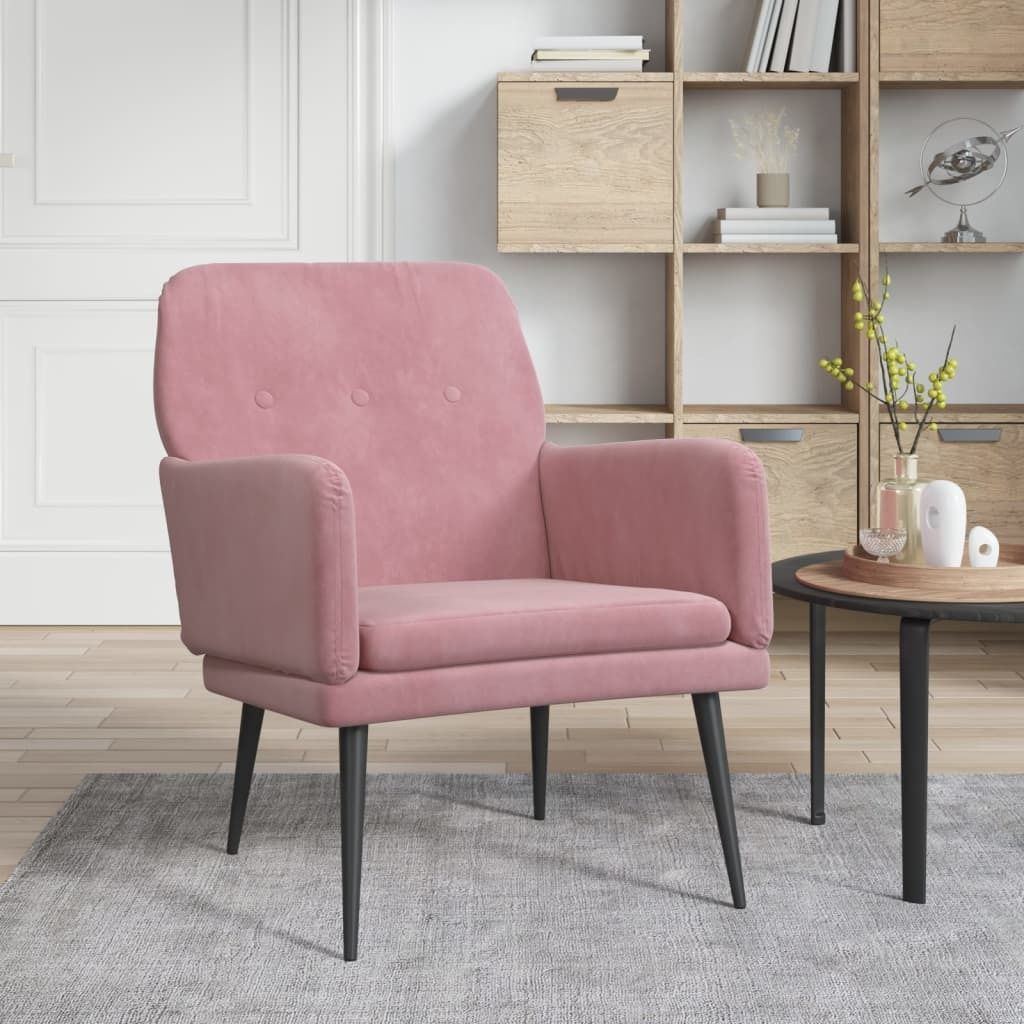 The Living Store Sessel Rosa 62x79x79 cm Samt