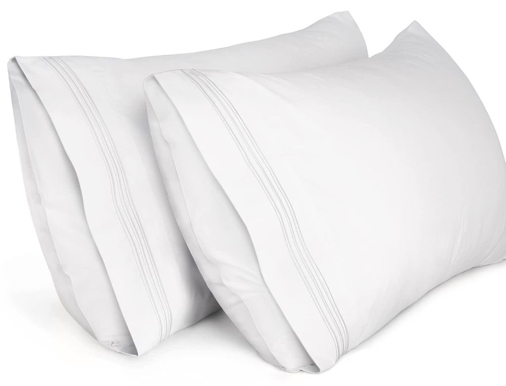 Set mit 2 Kissenbezügen 50 x 75 cm, weiche, gebürstete Mikrofaser-Kissenbezüge, Kissenbezug mit Hotelverschluss, aus weicher Mikrofaser, - (weiß)