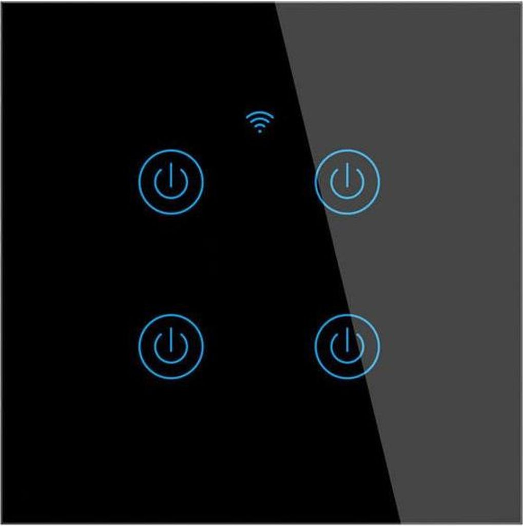 Surtep Tuya Smart Lichtschalter DS-101BW-4-Tasten, schwarz