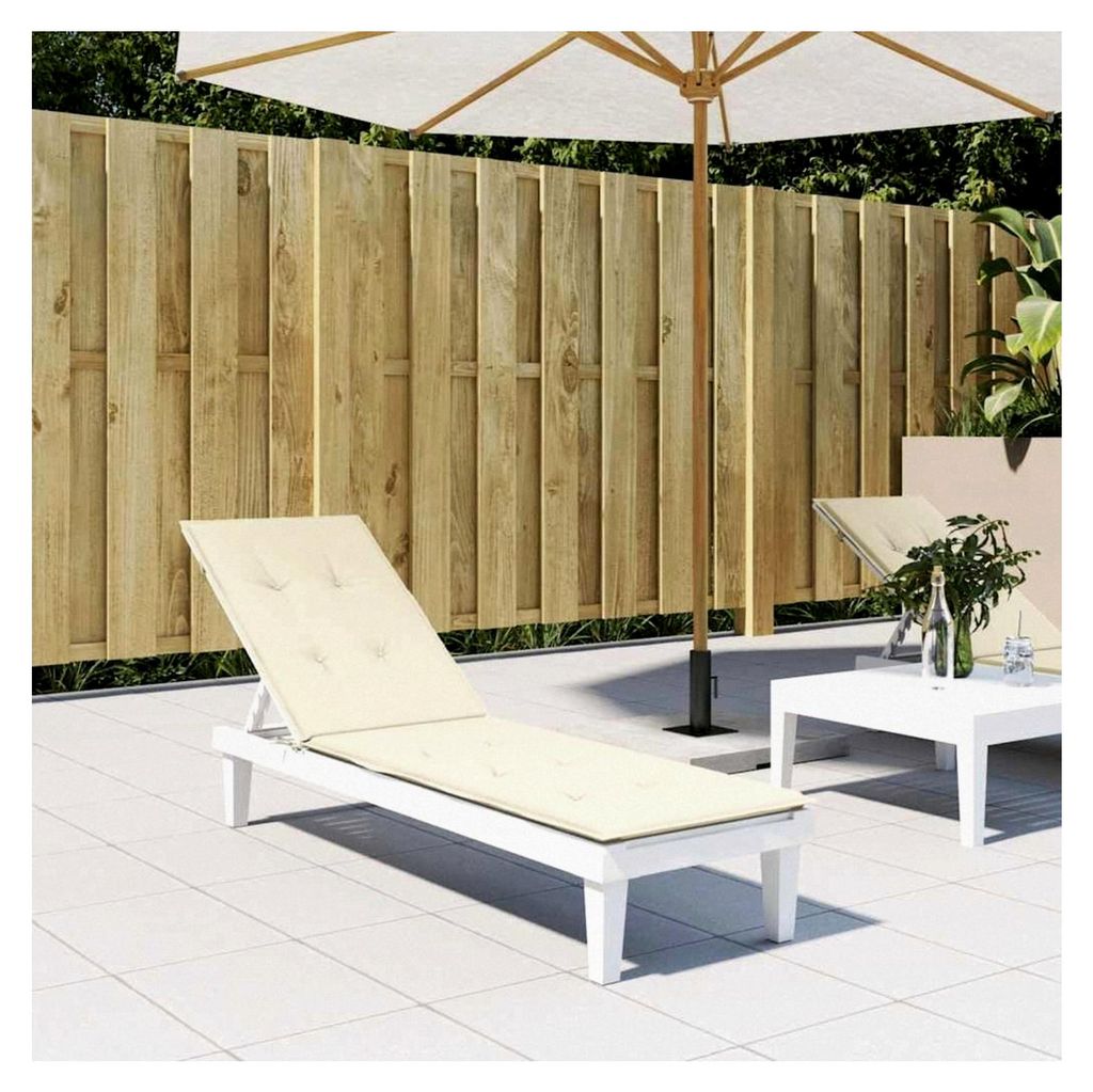 Liegestuhlauflage, Polsterauflage für Gartenliege, Liegenauflage Outdoor, Creme (75+105) x50x4cm