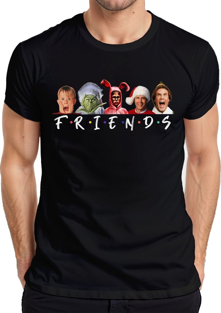 Friends Fröhliche Weihnachten Weihnachtsfilme - Christmas Xmas Herren T-Shirt, Schwarz, XL