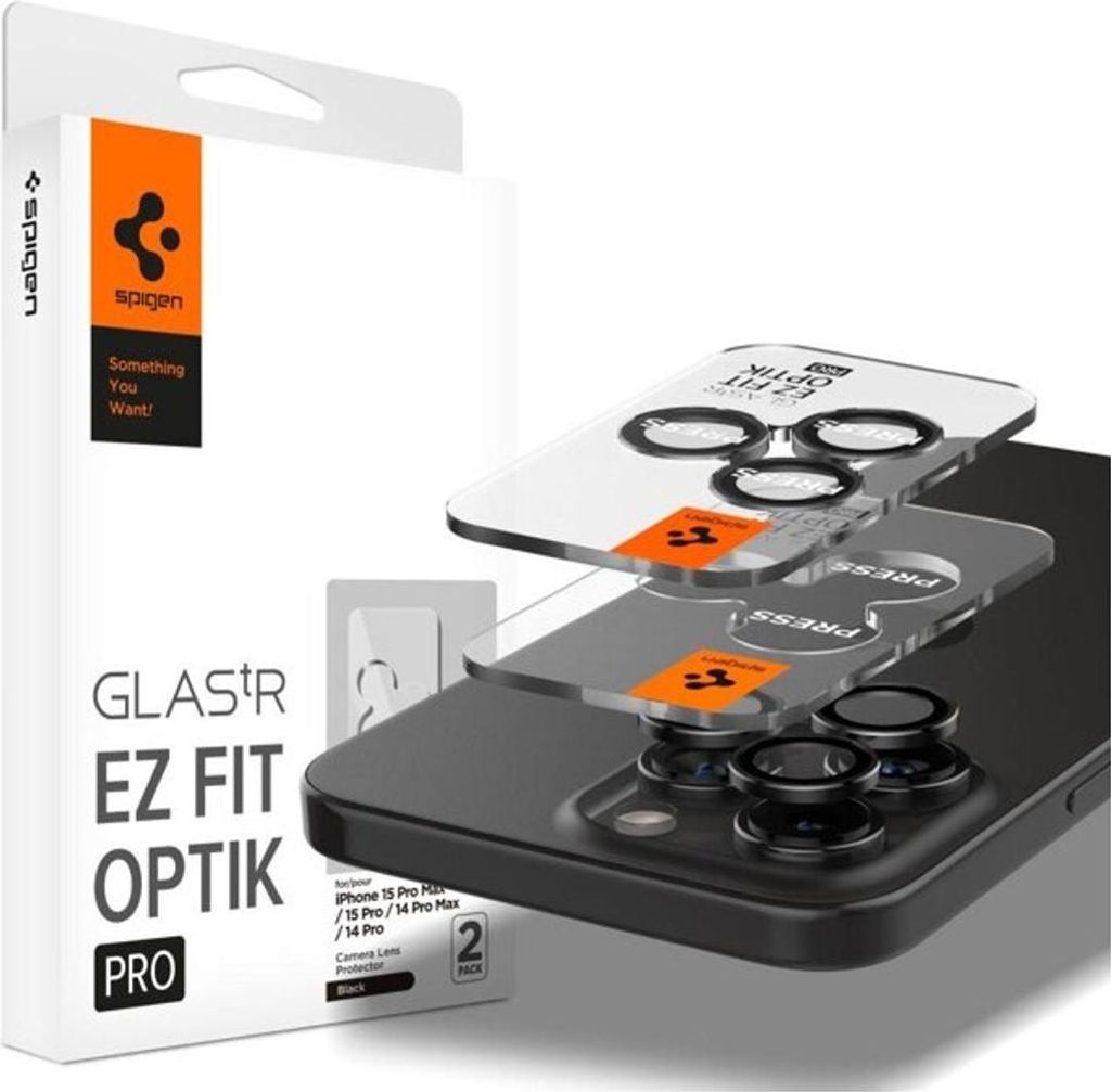 Spigen iPhone 15 Pro/Pro Max Objektivschutz Tr Ez Fit Optik Pro, 2er-Pack