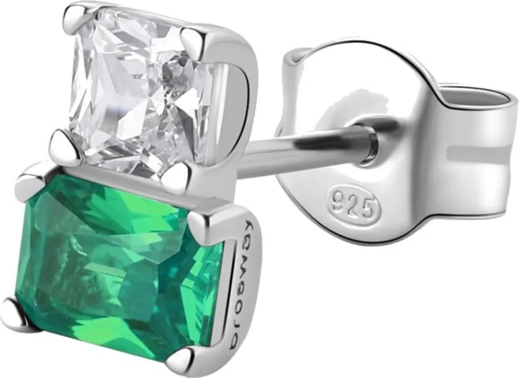 Eleganti orecchini singoli in argento Fancy Life Green FLG06