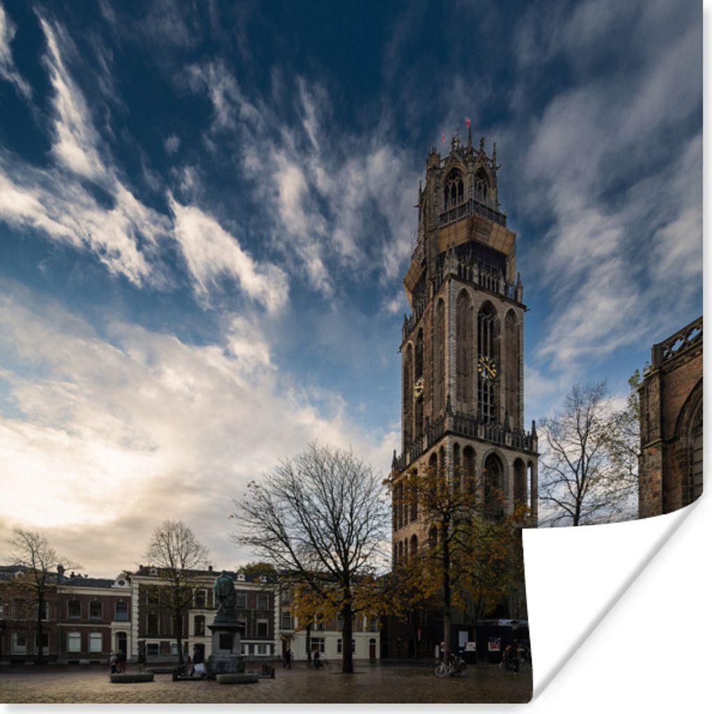 MuchoWow Poster Sonne - Domturm - Utrecht 30x30 cm - Wandposter - Printing