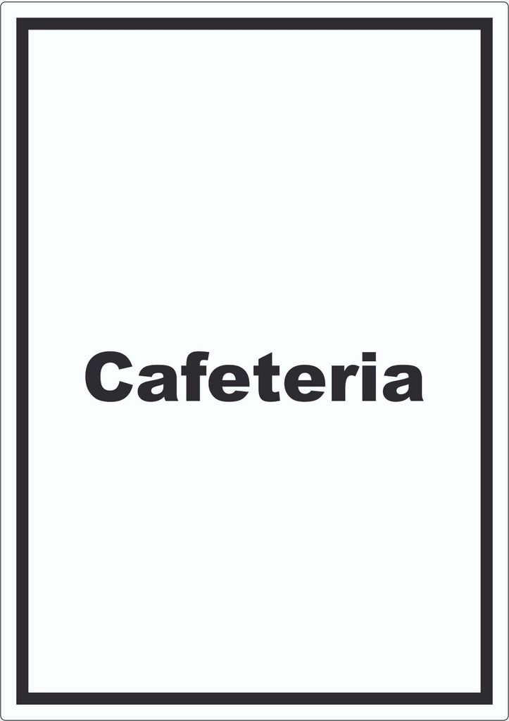 Cafeteria Aufkleber mit Text Restaurant mit Selbstbedienung hochkant A3 (297x420mm)