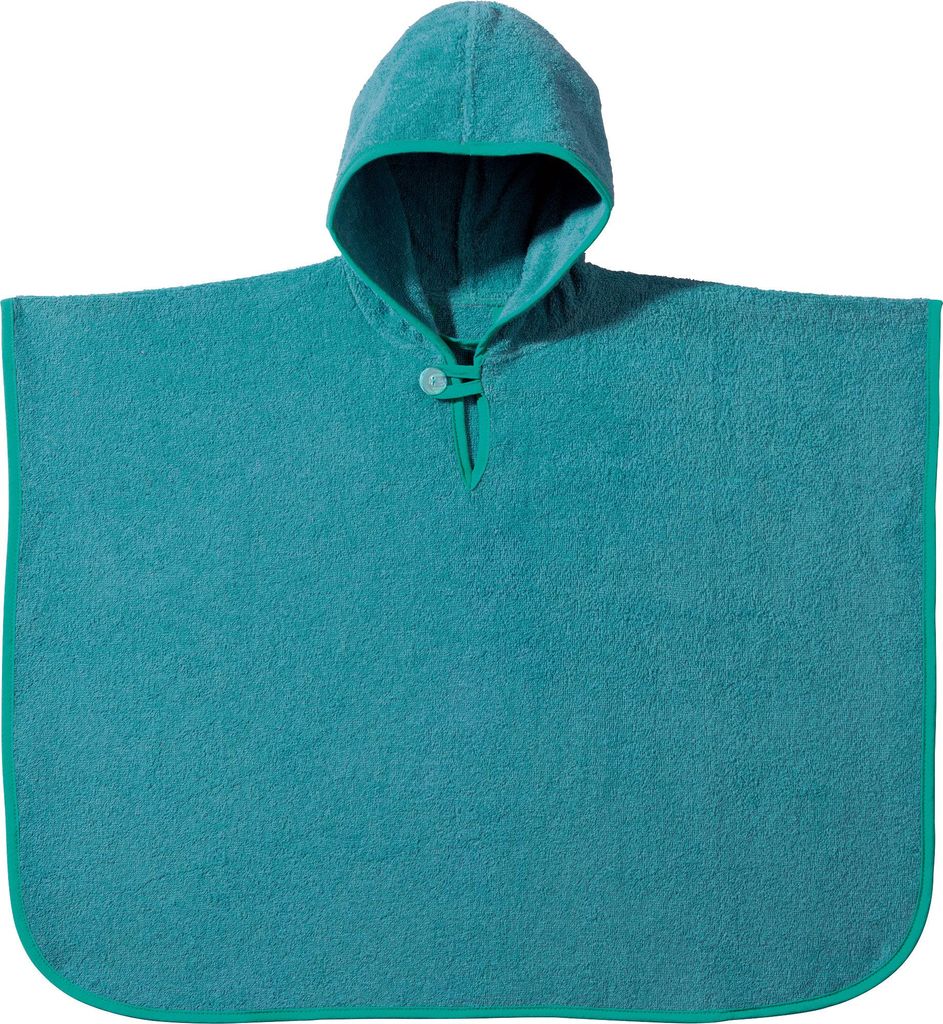 Erwin Müller Kinder-Poncho mit Kapuze petrol 50x70 cm
