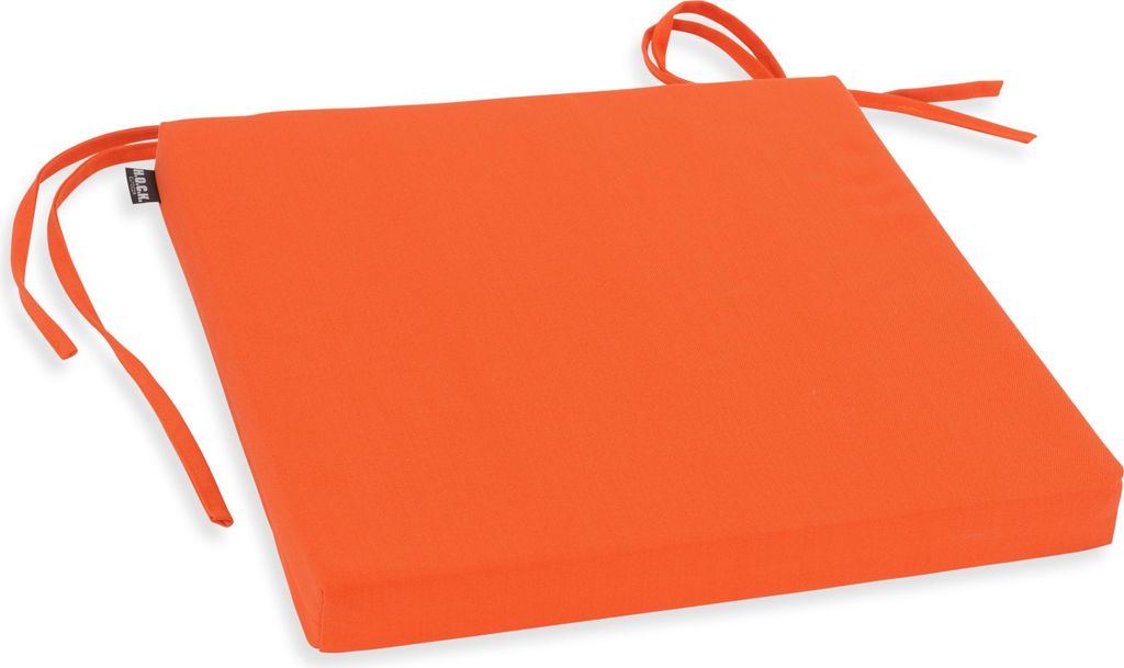 H.O.C.K. Classic Uni Outdoor Stuhlkissen NORM mit Bändern 40x40x4cm orange