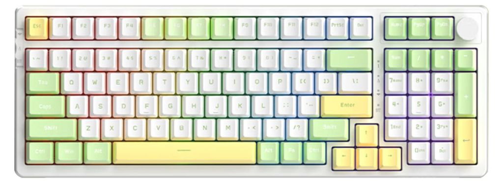 AJAZZ AK992 Dichtung Tri-Mode-Funktastatur RGB Mechanische Tastatur Gaming-Tastatur mit allen Schaltern Angepasster Hot-Swap-faehiger BT-Modus Kabe...