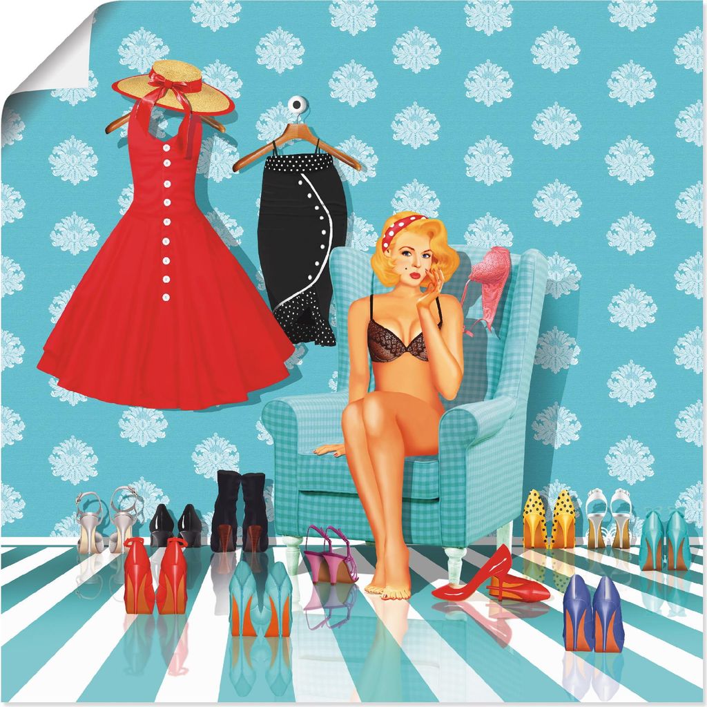 ARTland Poster Ich habe nichts zum anziehen Größe: 50x50 cm