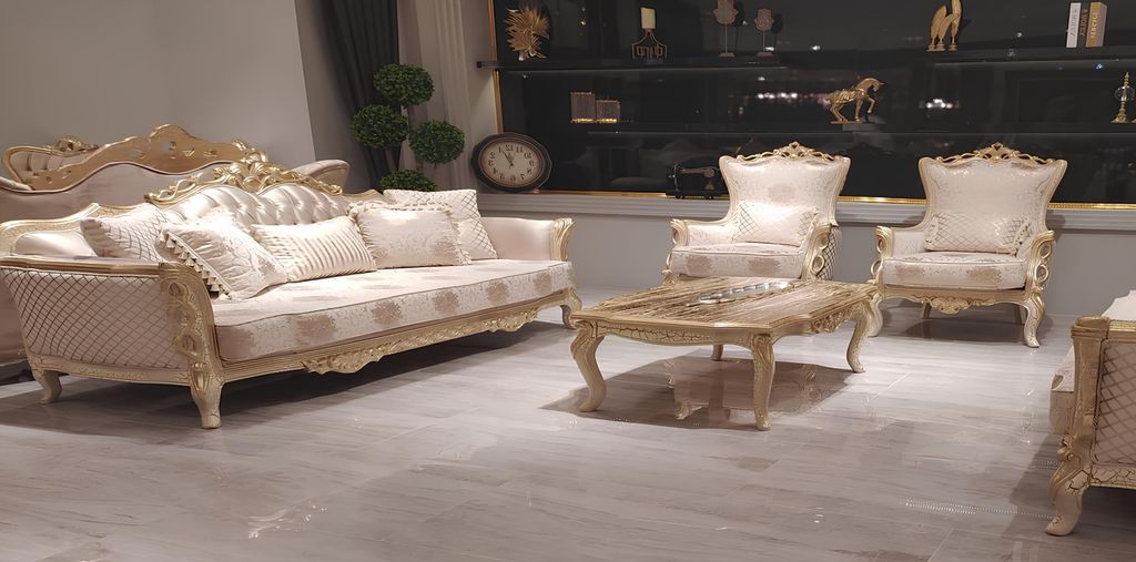 Sofa Sessel Sofas Sofagarnitur 3+1+1 Sitzer Garnitur Luxus Barock Wohnzimmer Neu