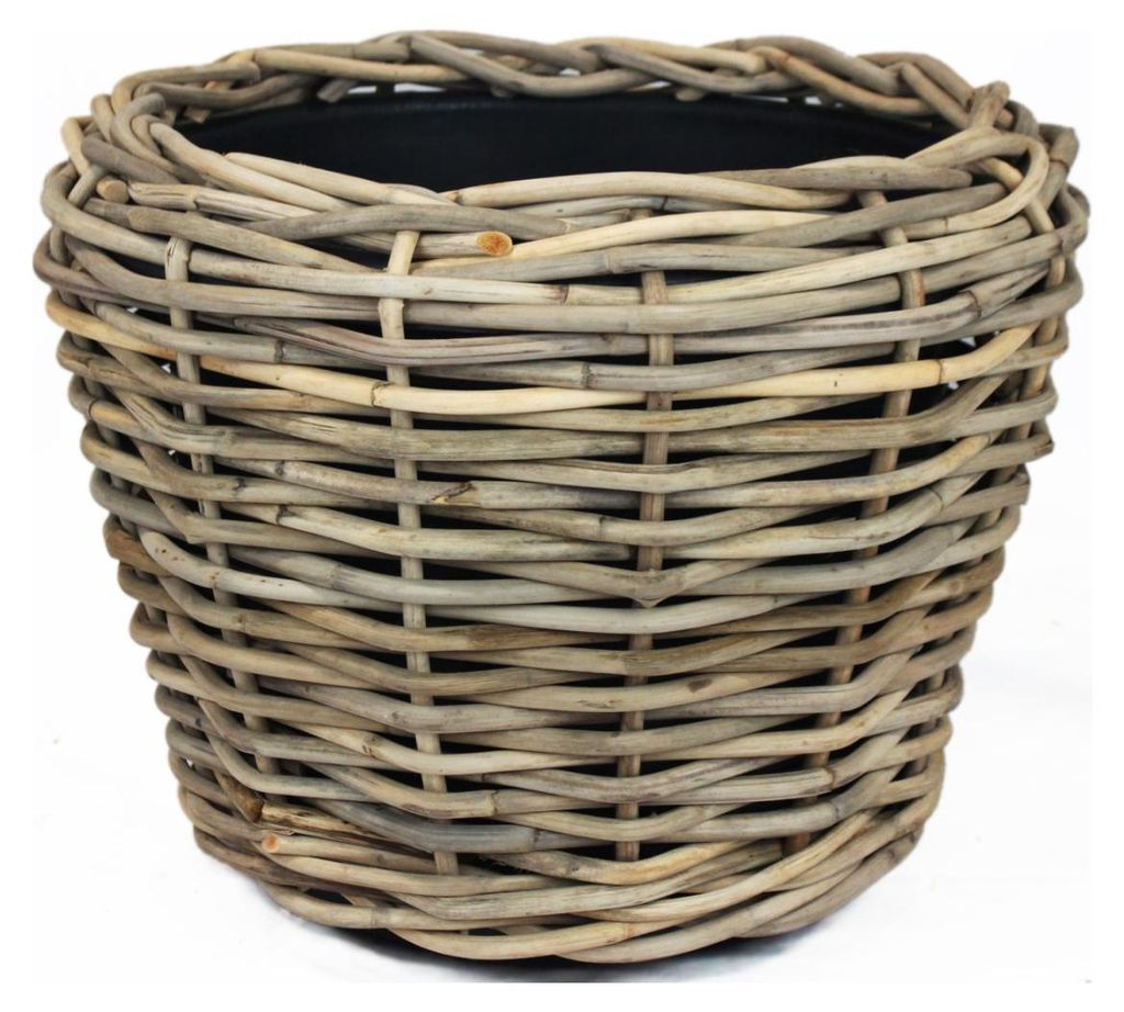 VAN DER LEEDEN DRYPOT® Rattan Pflanzkübel Grau Ø 68 cm - Produktbild 