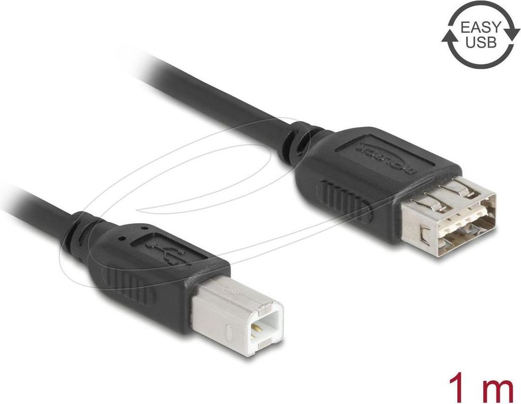 DELOCK USB 2.0 Kabel USB Typ-B St zu USB Typ-A Bu 1 m