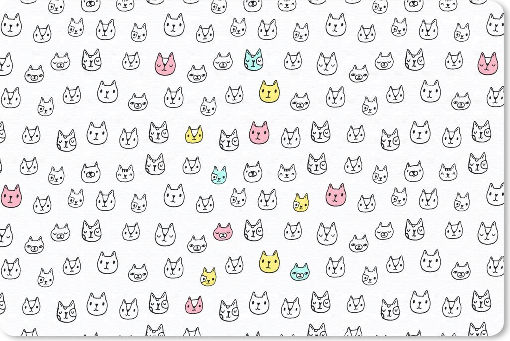 MuchoWow Mauspad Mousepad Mädchen - Katze - Haustiere - Muster - Mädchen - Kinder - Kinder 27x18 cm - Mousepads - Maus Mat - Pad - Mausunterlag...