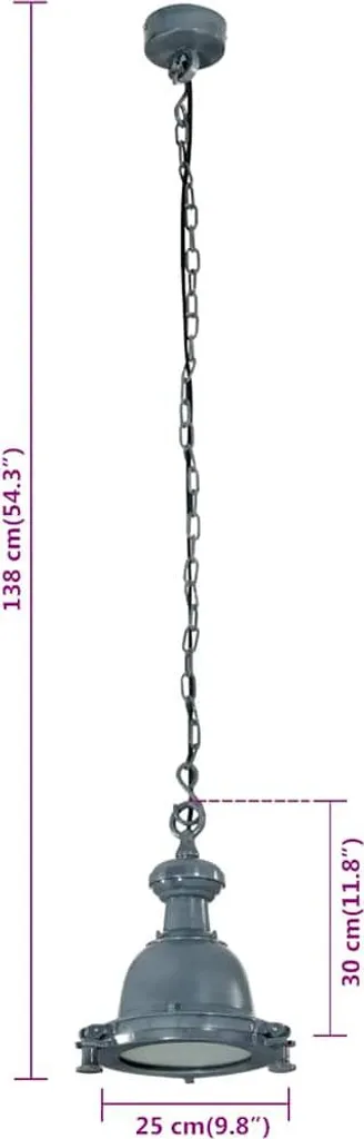 Illuminazione Sospensione Alluminio vidaXL 138cm Design Unico - 6