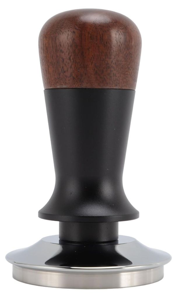 Kaffeestampfer, federbelastetes Edelstahl-Walnusspresswerkzeug für die Herstellung von 58 mm/2,28 Zoll