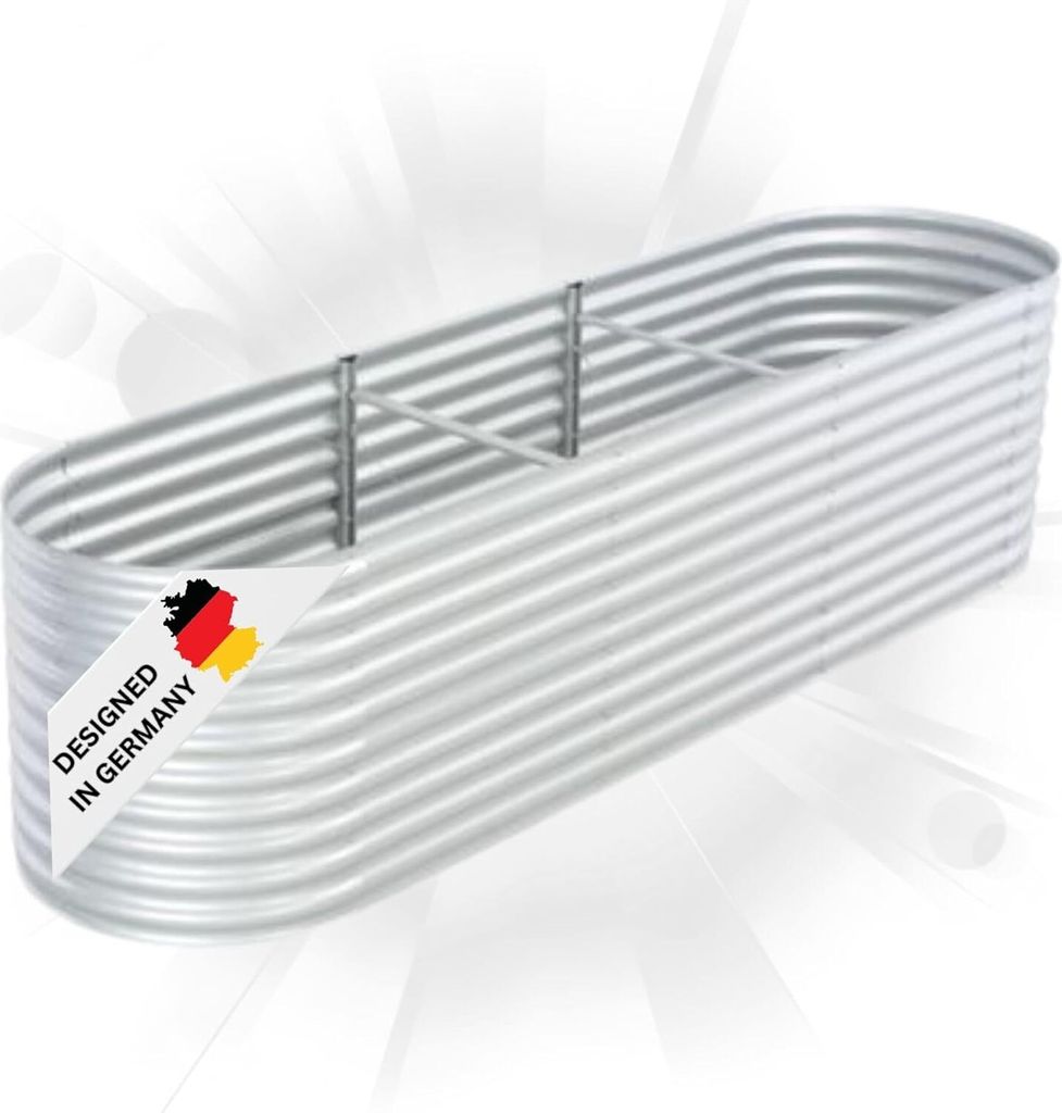 DELUKE rundes Hochbeet für Garten BLUMO | Verzinkter Stahl | Wetterfest | Gartenbeet rund Kräuterbeet Blumenbeet Frühbeet für Garten Gemüseb...