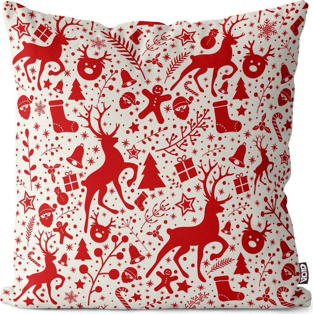 VOID Weihnachten Rentier Schnee Kissenbezug Kissenhülle Sofakissen Kissen Deko Outdoor-Kissen Dekokissen
