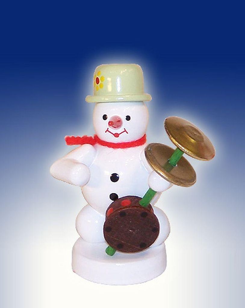 Schneemann Musikant mit Stampfgeige (8cm) von Zenker Volkskunst