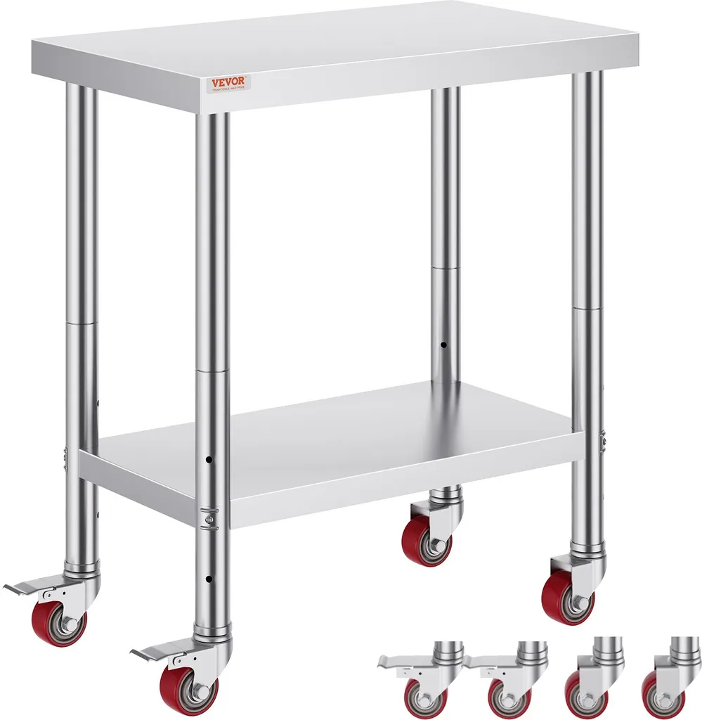 Table de travail inox pour bar et restaurant - Meuble de préparation