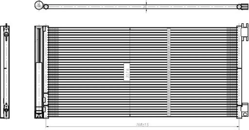 Condensateur clim NRF 350429 avec bouteille déshydratante OE 6000617663